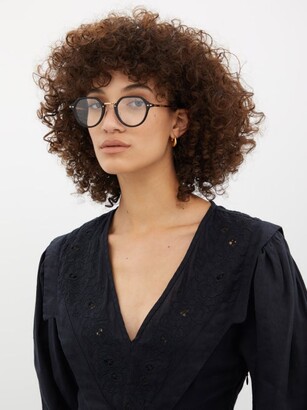 Isabel Marant Sunglasses Windsor Round Acetate And Metal Glasses - Black Gold