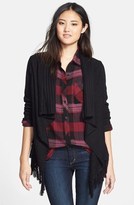 Thumbnail for your product : RD Style Open Front Fringe Cardigan