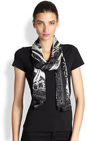 Thumbnail for your product : Roberto Cavalli Monochrome Printed Silk Scarf
