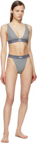 Thumbnail for your product : SKIMS Grey Cotton Rib Thong