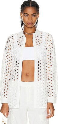 L'Agence Lindy Eyelet Blouse in White