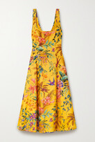 Thumbnail for your product : Zimmermann Tropicana Cutout Printed Linen Midi Dress - Yellow