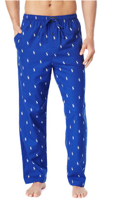Polo Ralph Lauren Drawstring Pony-Print Flannel Pajama Pants