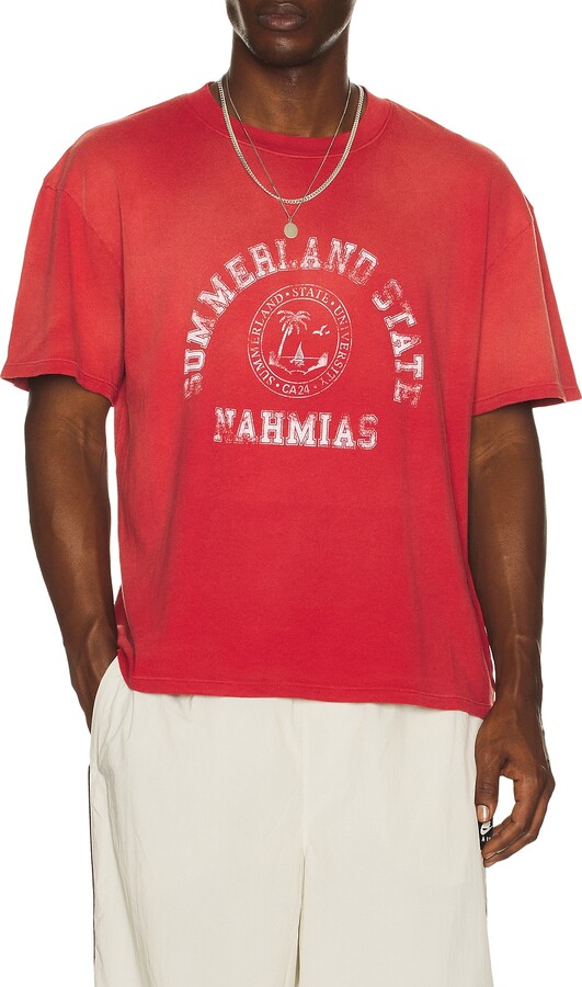 Nahmias Summerland State Boxy Tee in Red