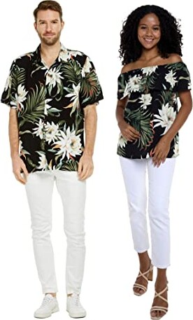 Hawaii Hangover Matchable Couple Hawaiian Luau Shirt or Off-Shoulder ...