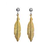 Thumbnail for your product : House of Fraser Azendi Sterling Silver18ct Vermeil Feather Earrings