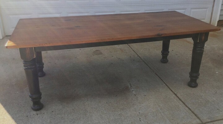Etsy Farmhouse Dining Table With Turned Legs Deep South Collection