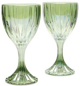 Thumbnail for your product : Luisa Beccaria Set Of Two Prestige Wine Glasses - Green