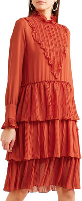 See by Chloe Tiered Ruffle-trimmed Georgette Dress