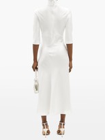 Thumbnail for your product : Galvan St Germain High-neck Satin Midi Dress - White