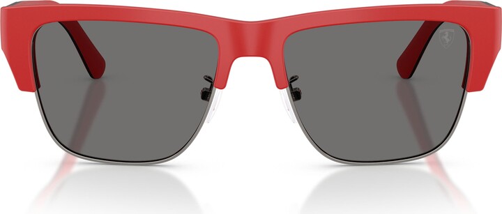 Scuderia Ferrari 55mm Polarized Square Sunglasses