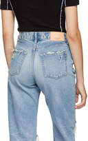 Thumbnail for your product : Moussy Vintage Blue Odessa Wide Straight Jeans