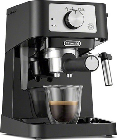 De'Longhi StilosaEspressoMachinebyDelonghi-EC260BK:15-BarPressure,FrothingWand,RemovableWaterReservoir,Dishwasher-SafeParts