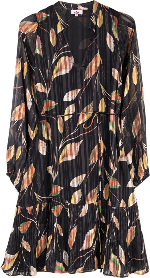 Niza Black Nicola Wrap Dress Short