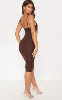 Thumbnail for your product : PrettyLittleThing Grey Knitted Rib Midi Dress