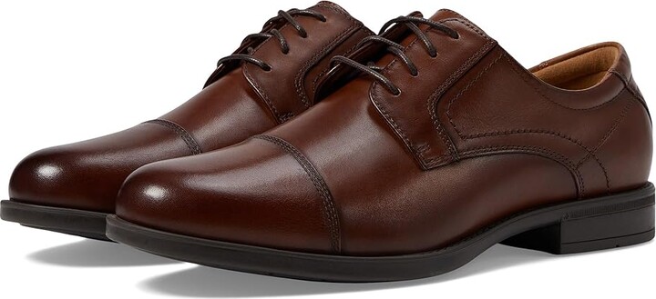 Florsheim Midtown Cap Toe Oxford Men's Lace Up Cap Toe Shoes Cognac Smooth : 7 D (M) Full Grain leather