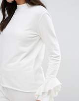 Thumbnail for your product : Daisy Street Lightweight Sweatshirt With Ruffle Trim Sleeves Co-Ord