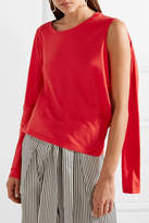 Thumbnail for your product : MM6 MAISON MARGIELA Convertible Cutout Stretch Cotton-jersey Top - Red