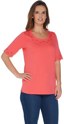Factory Quacker Smile N' Style Scalloped Elbow Sleeve T-shirt