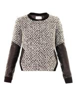 Thumbnail for your product : Thakoon Leather sleeve boucle jacket