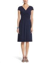 Thumbnail for your product : White House Black Market Solid Cap Sleeve Double V Neck Surplice Dress