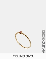 Thumbnail for your product : ASOS CURVE Gold Plated Sterling Silver January Birthstone Ring