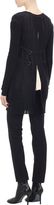 Thumbnail for your product : Ann Demeulemeester Belt-Back Mix-Stitch Cardigan-Black