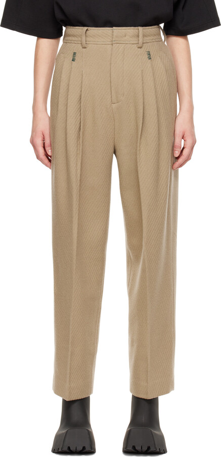 Beige Pleated Pants | Shop The Largest Collection | ShopStyle