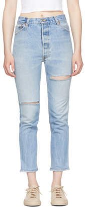 RE/DONE Indigo Levis Edition High-Rise Ankle Crop Jeans
