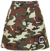 Thumbnail for your product : Miu Miu Camouflage stretch-cotton skirt