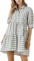 Thumbnail for your product : ENGLISH FACTORY Check Babydoll Shirtdress