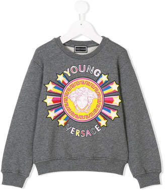 Versace logo star burst print sweatshirt
