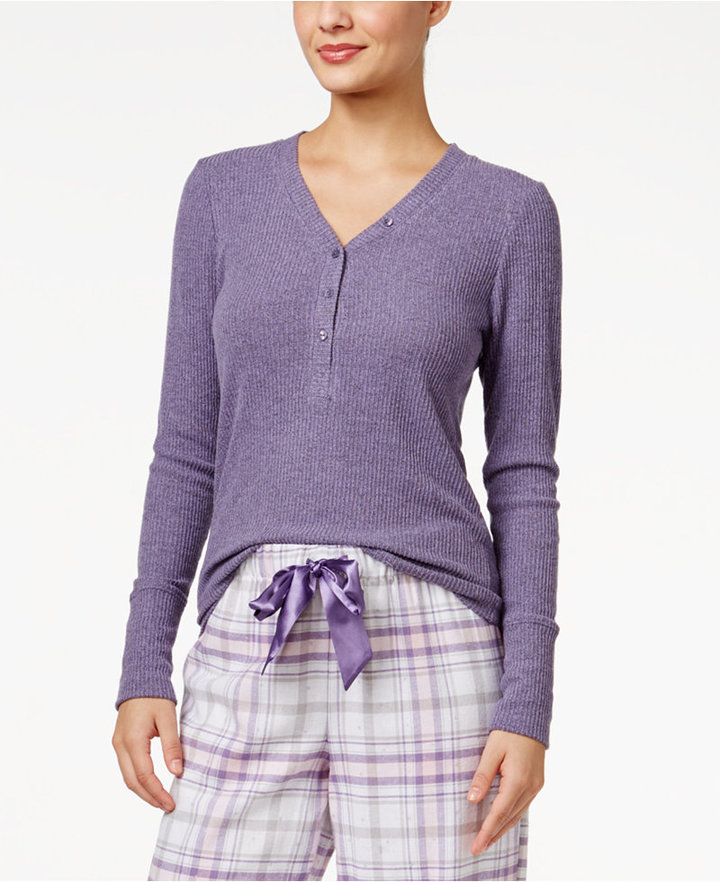 Alfani Ribbed Henley Pajama Top, Only at Macy's ShopStyle Pyjamas