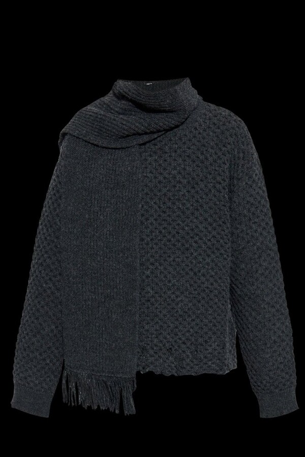 MM6 MAISON MARGIELA Scarf Detailed Straight Hem Sweater