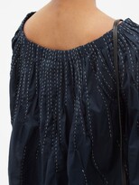 Thumbnail for your product : Merlette New York Wilding Hand-embroidered Cotton Blouse - Navy