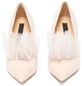 Thumbnail for your product : Midnight 00 Point-toe Tulle & Patent-leather Pumps - Light Pink