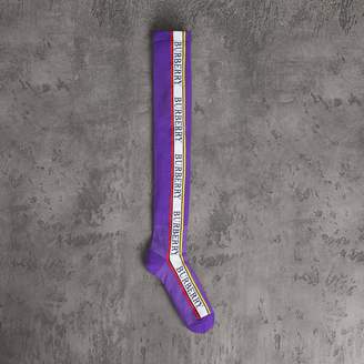 Burberry Logo Technical Knit Long Socks , Size: M/L