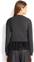 Thumbnail for your product : Brunello Cucinelli Organza-Trim Cashmere Cardigan