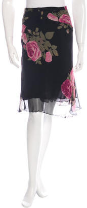 Blumarine Floral Print Silk Skirt w/ Tags