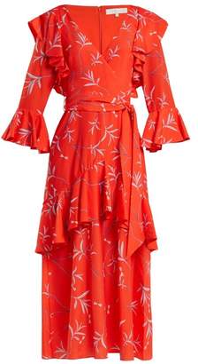 Borgo de Nor Aiana Dragon Print Crepe Dress - Womens - Red Print