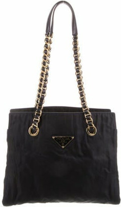 Prada Chain-Link Trim Shoulder Bag - ShopStyle