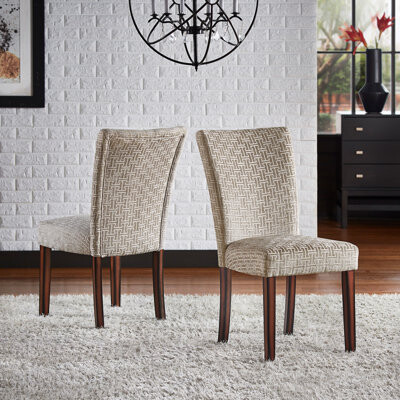 Three Posts Lancaster Parsons Chair in Off-White/Gray