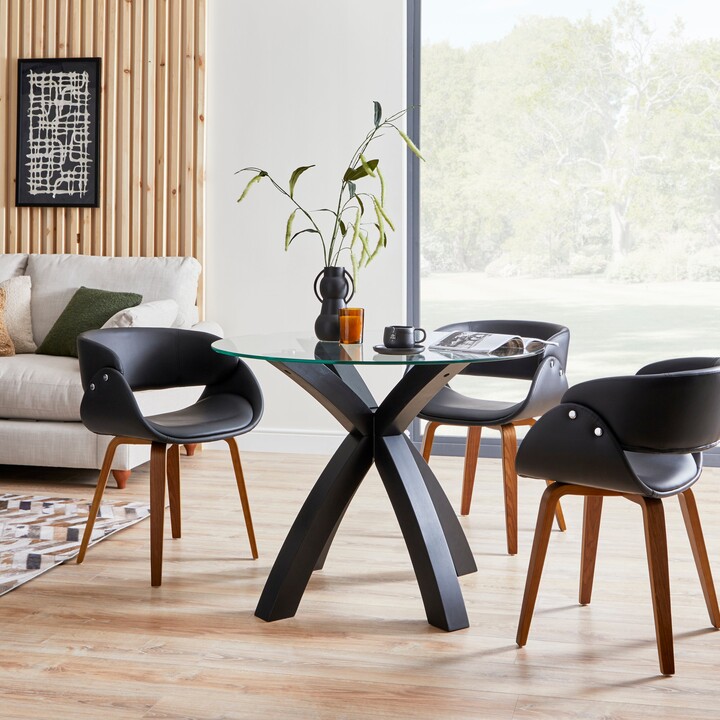 Dunelm Xavi 4 Seater Round Dining Table, Oak Black ShopStyle