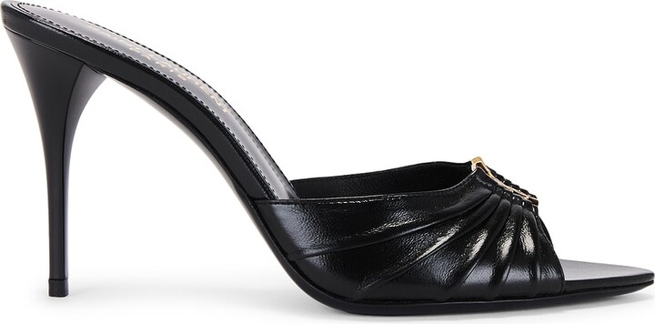 Saint Laurent Babylone Mule Sandal in Black