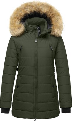 Wantdo Women's Winter Hooded Warm Coat Classic Cotton Parka Jacket Water  Resistant Outdoor Jacket Windproof Outerwear Coats Black XL - ShopStyle
