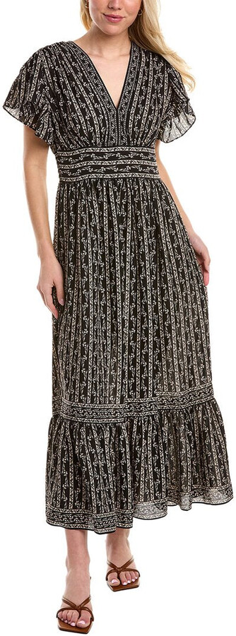 max studio v neck waist tie dress