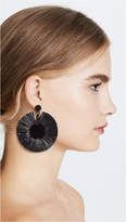 Thumbnail for your product : Oscar de la Renta Small Raffia Disk Earrings
