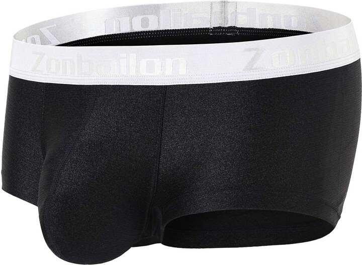 ZONBAILON Mens Bulge Enhancing Pouch Boxer Briefs Ice Silk Low Rise Smooth  Tagless Trunks Underwear Pack M L XL 2XL 3XL - ShopStyle