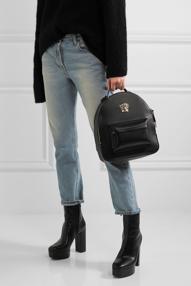 Versace Palazzo Medium Leather Backpack - Black - ShopStyle