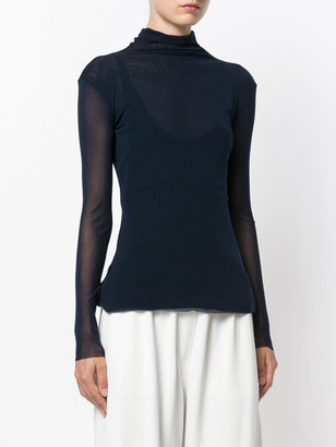 Twin-Set sheer fitted turtleneck sweater